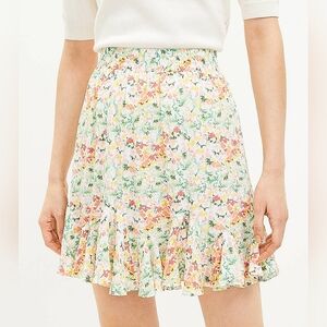 LOFT Floral Ruffle Skirt - Multicolor